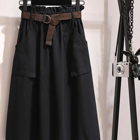 Midi Knee Length Summer Autumn Skirt Women Skirt - Premium  from vistoi shop - Just $29.99! Shop now at vistoi shop