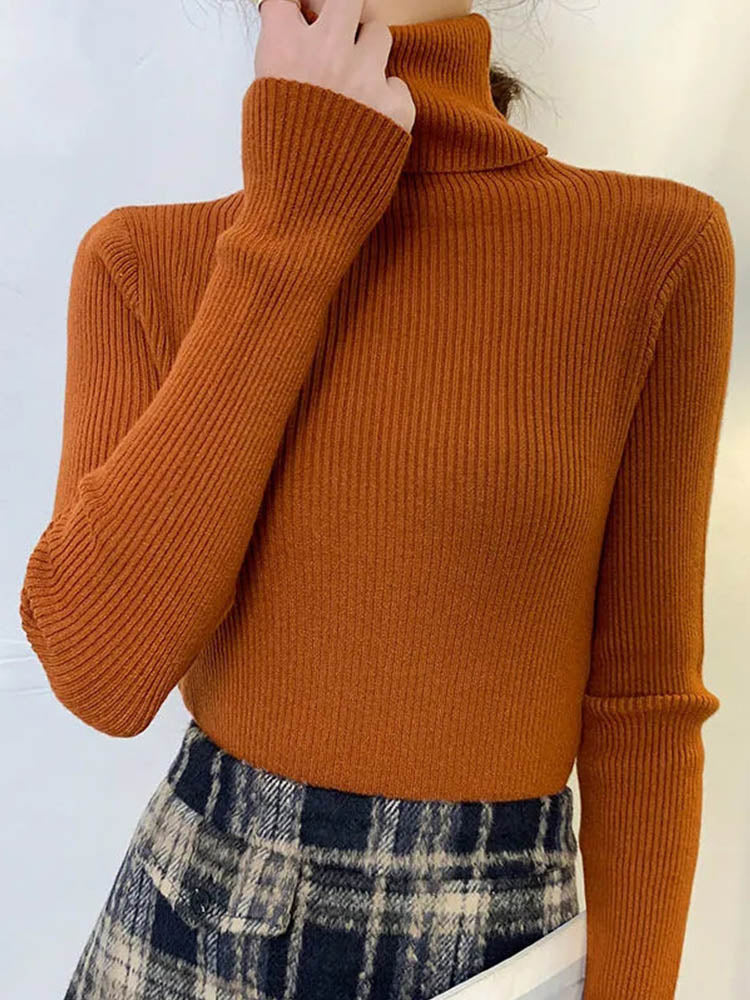 New Pullover Women Turtleneck Sweater Autumn Long 2023