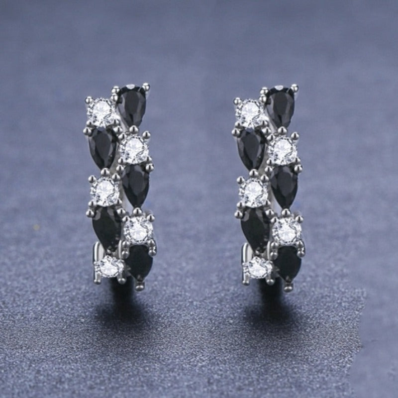 Jewelry Black Stone Cute Stud Earrings for Women