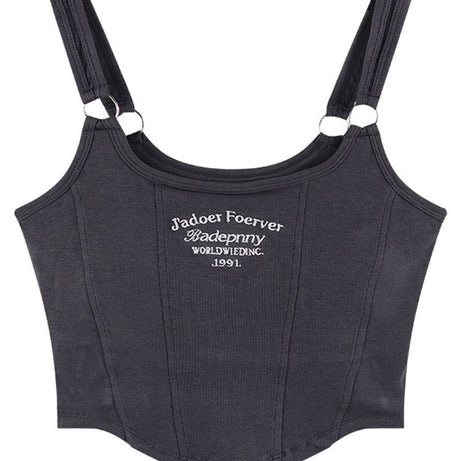 Women Letter Tank Tops With Bra Pad Casual Tops For Women