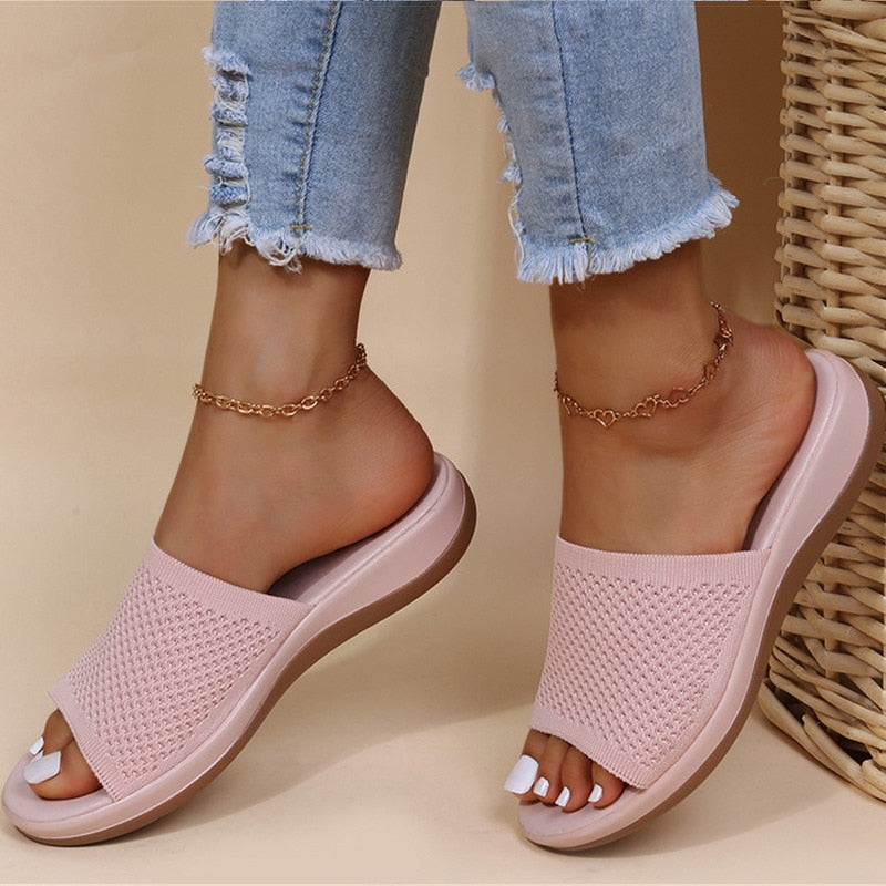 Sandals Women Elastic Casual Indoor Outdoor Slipper Summer Sandals For Beach - Premium  from vistoi shop - Just $29.99! Shop now at vistoi shop