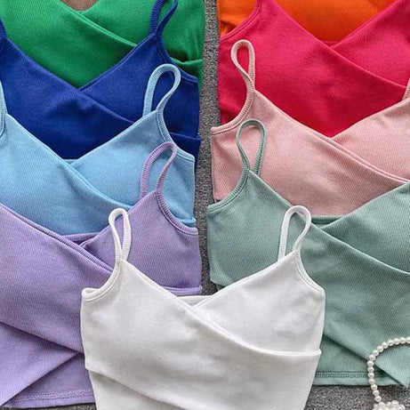  Irregular Casual Sport Camisole Women Strap Design Solid Fashion - Premium  from vistoi shop - Just $19.99! Shop now at vistoi shop