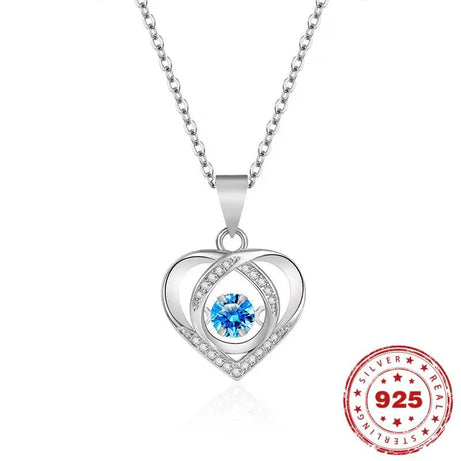 Fashion 925 Silver Heart Sapphire Pendant Women's Necklace Jewelry - Premium  from vistoi shop - Just $34.99! Shop now at vistoi shop