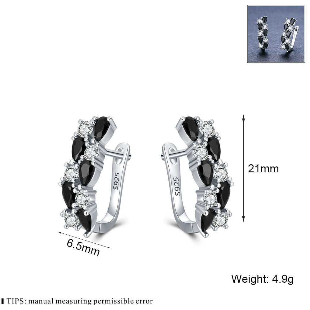 Jewelry Black Stone Cute Stud Earrings for Women