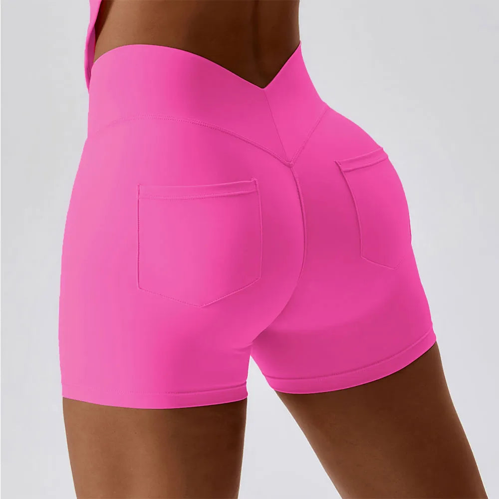 Pocket High Waist Seamless Shorts Women Scrunch Butt Yoga Shorts - Premium  from vistoi shop - Just $29.99! Shop now at vistoi shop