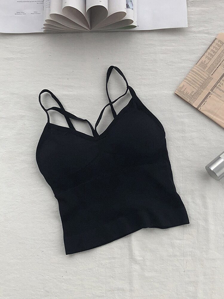 Women Cotton Underwear Push Up Bra Top Tank Up Fashion