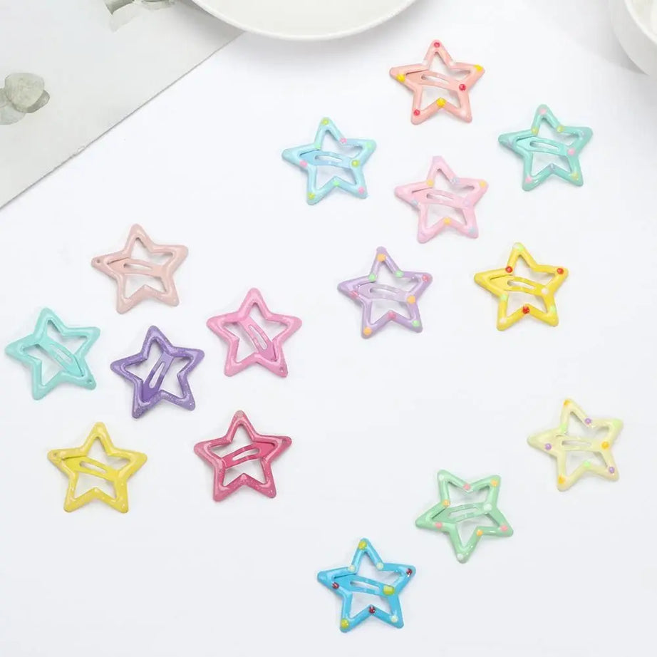 10Pcs Colorful Star Barrettes Hair Grip Head wear - Premium  from vistoi shop - Just $11.99! Shop now at vistoi shop