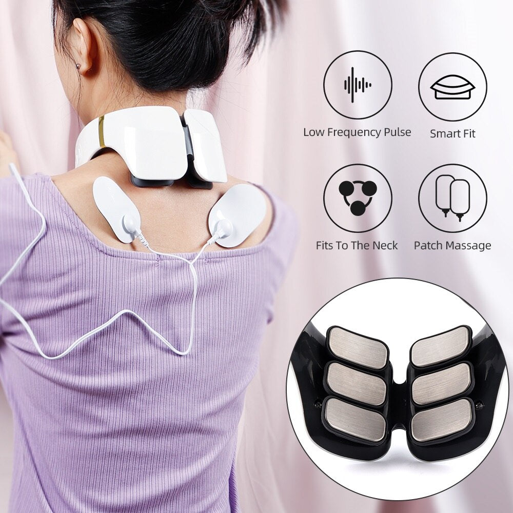 6 Heads Smart Pulse Neck Massage Heating Back Cervical 2023 - Premium  from vistoi shop - Just $29.99! Shop now at vistoi shop