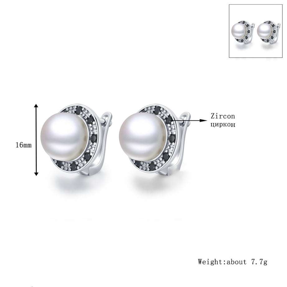 New Round pearl Hoop Earrings for Women