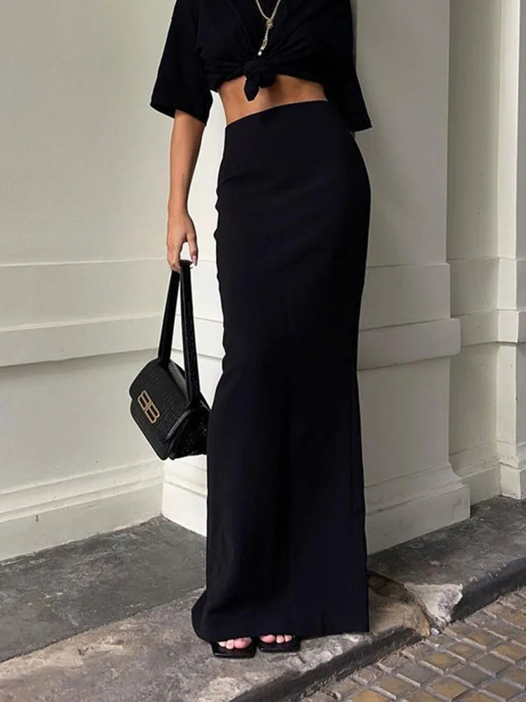 Fashion For Women Black Long Skirts High Waist Slim Skirts - Premium  from vistoi shop - Just $29.82! Shop now at vistoi shop