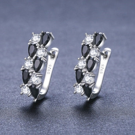 Jewelry Black Stone Cute Stud Earrings for Women