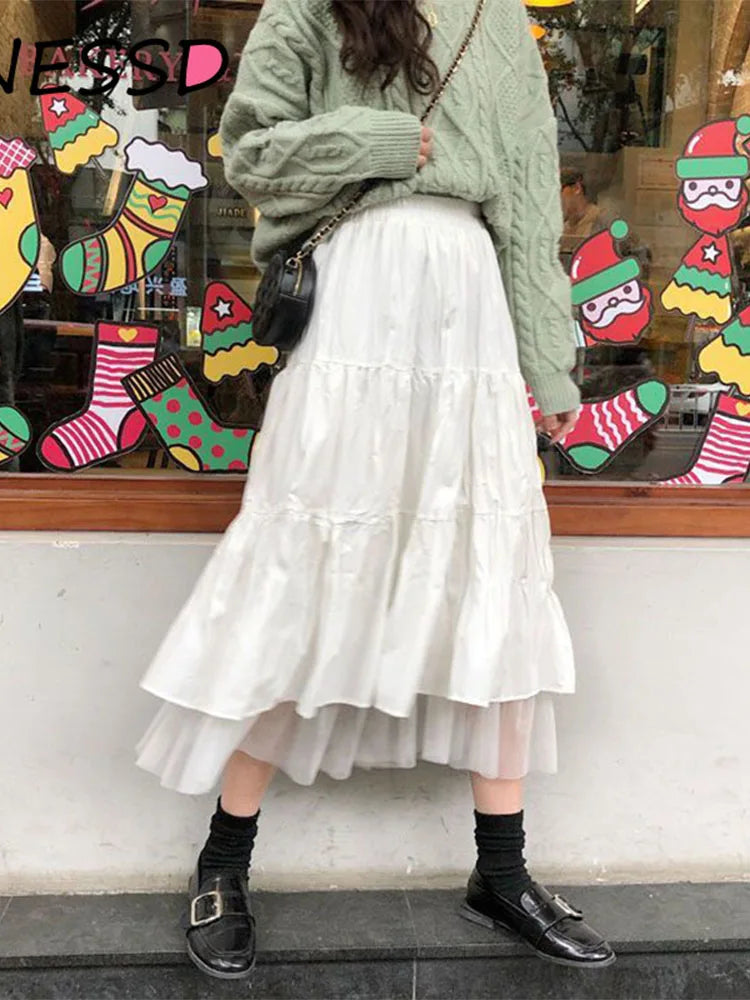 Long Tulle Midi Skirts Women's 2023 Autumn Skirts - Premium  from vistoi shop - Just $29.99! Shop now at vistoi shop