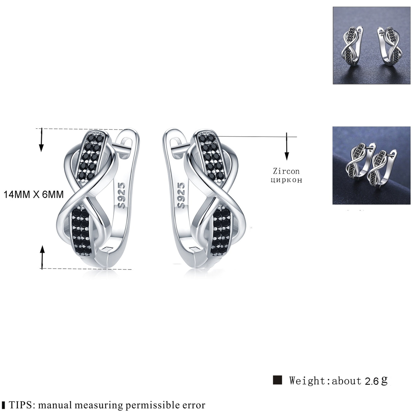 Black Jewelry Color Round Black Trendy Engagement Earrings