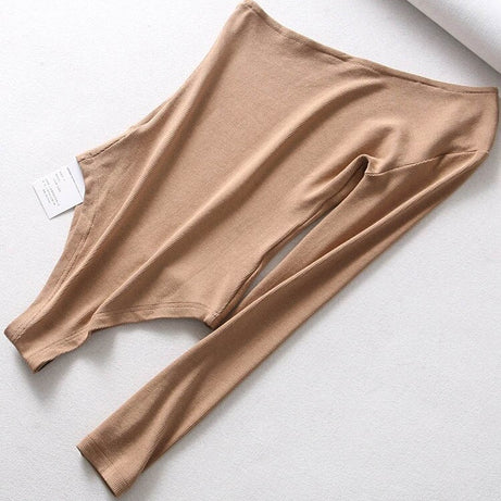 New fashion women strapless single sleeve bodysuit autumn ladies