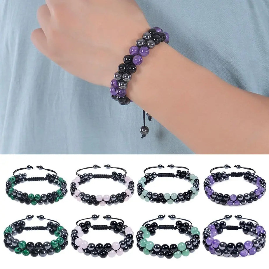 Amethyst Bracelet Couples Double Colorful Beaded Bracelet - Premium  from vistoi shop - Just $12.99! Shop now at vistoi shop