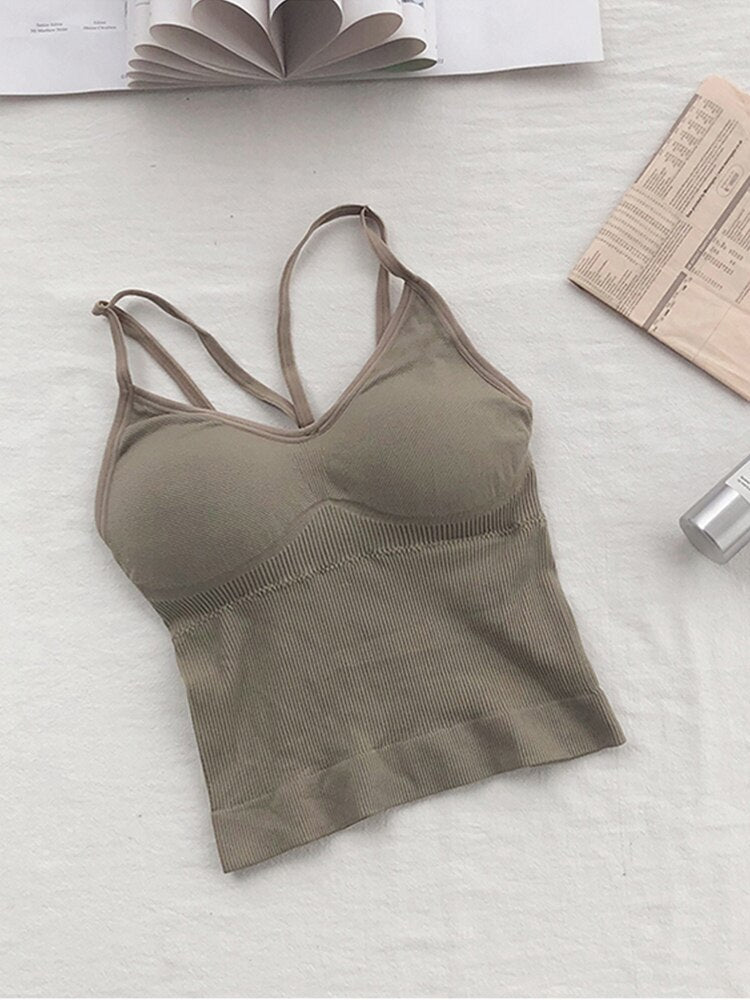 Women Cotton Underwear Push Up Bra Top Tank Up Fashion