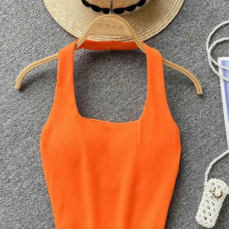 Off Shoulder Halter Camisole Summer Sleeveless Skinny 2023 Ladies Fashion - Premium  from vistoi shop - Just $24.99! Shop now at vistoi shop