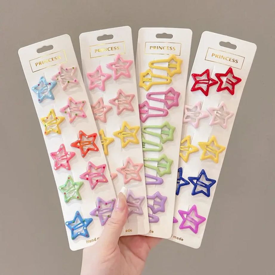 10Pcs Colorful Star Barrettes Hair Grip Head wear - Premium  from vistoi shop - Just $11.99! Shop now at vistoi shop
