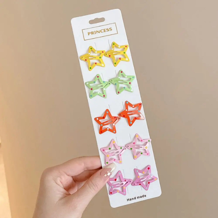 10Pcs Colorful Star Barrettes Hair Grip Head wear - Premium  from vistoi shop - Just $11.99! Shop now at vistoi shop