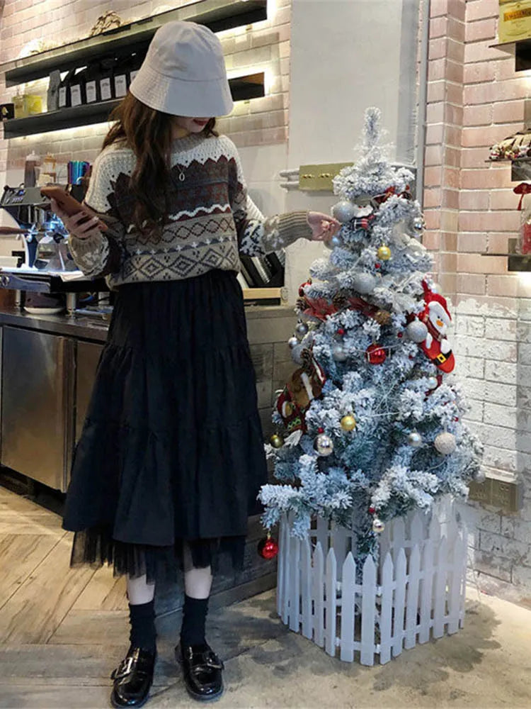 Long Tulle Midi Skirts Women's 2023 Autumn Skirts - Premium  from vistoi shop - Just $29.99! Shop now at vistoi shop