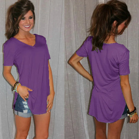 Women's T-shirt Summer Basic Long T Shirt Top Women - Premium  from vistoi shop - Just $19.99! Shop now at vistoi shop