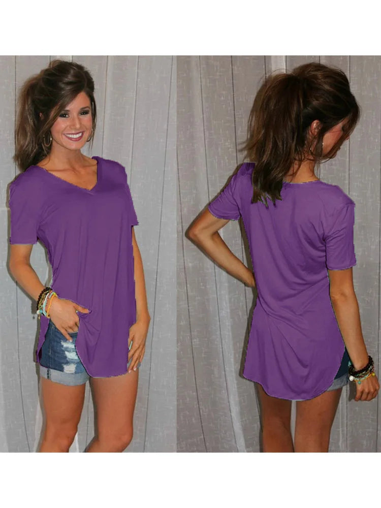 Women's T-shirt Summer Basic Long T Shirt Top Women - Premium  from vistoi shop - Just $19.99! Shop now at vistoi shop