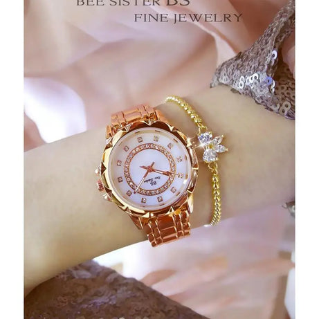 Diamond Women Watch Luxury Brand 2022 Rhinestone Elegant Ladies Watches Rose Gold Clock Wrist Watches for Women Relogio Feminino - Premium  from vistoi shop - Just $36.99! Shop now at vistoi shop