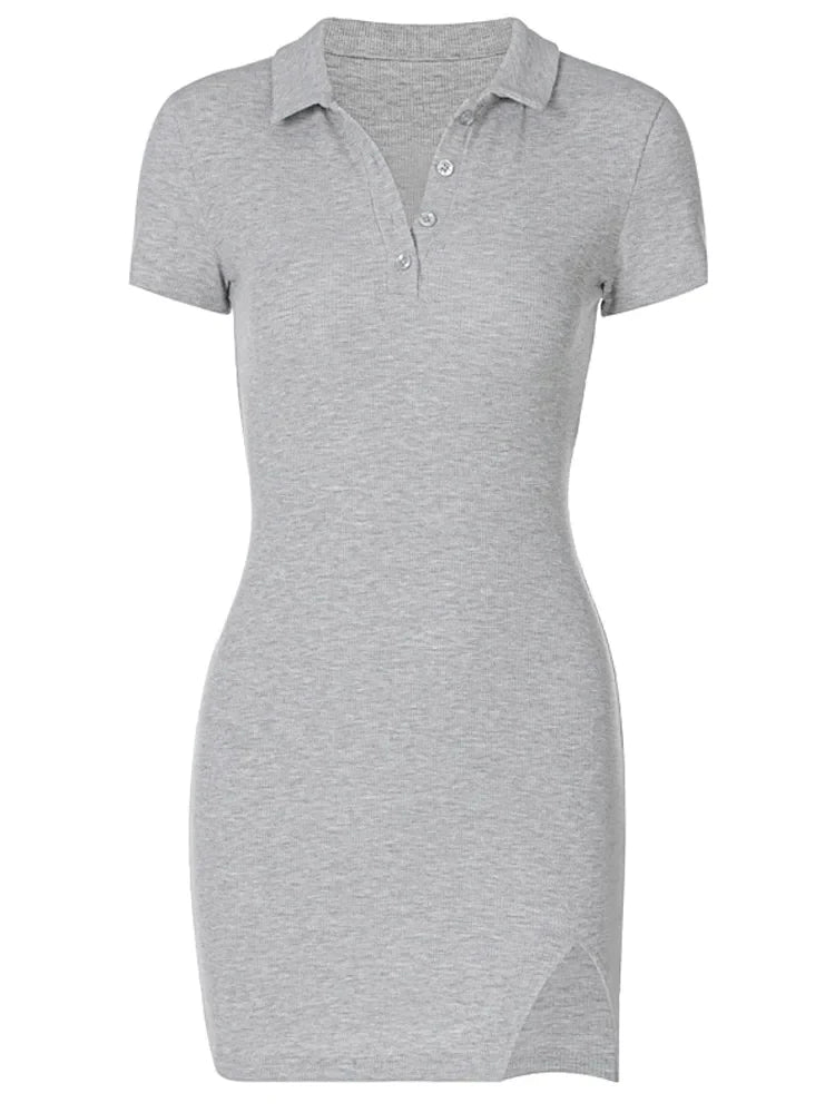 Short Sleeve Slit Mini Dress Women Fashion Clothing - Premium  from vistoi shop - Just $29.99! Shop now at vistoi shop